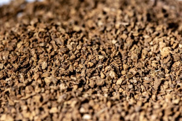 A pile of coarse ground silvervine 