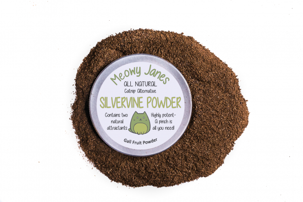 A tin of silvervine powder