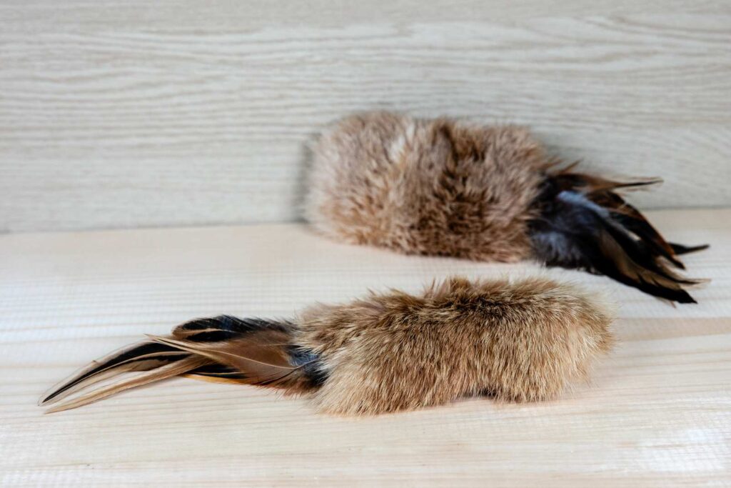 2 Pack Rabbit Fur & Feather Toy - Meowy Janes