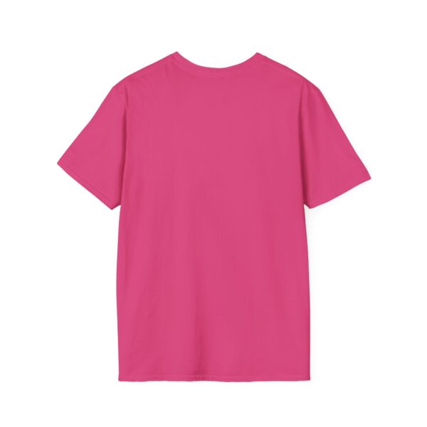 A pink t-shirt with a cat image on the front center. 