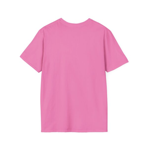 A pink t-shirt with a cat image on the front center. 